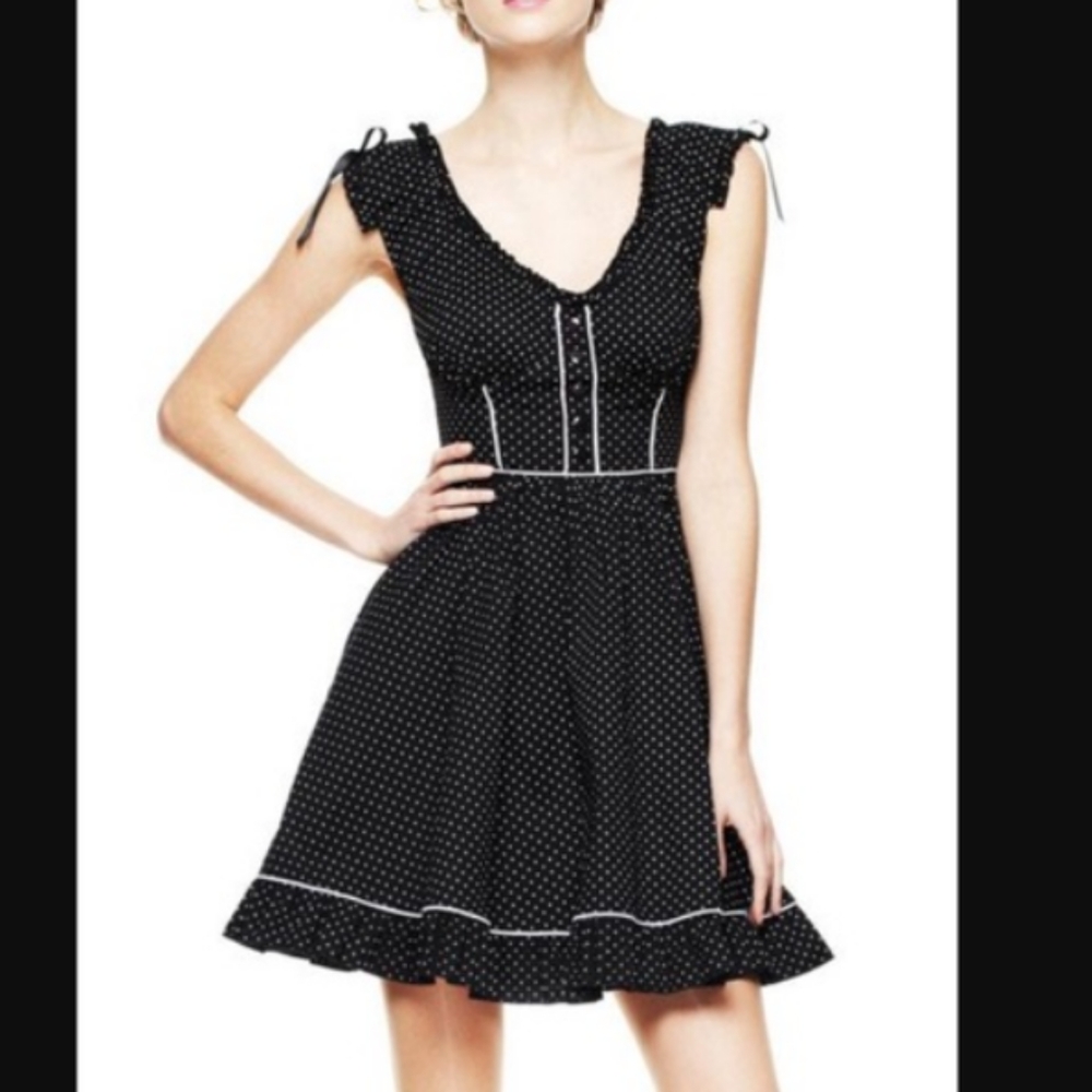 Hell Bunny Anabella Polkw Dot Ruffle Dress